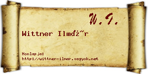 Wittner Ilmár névjegykártya